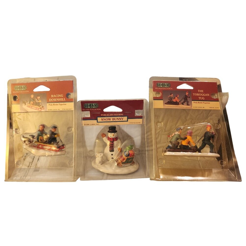 Lemax Village Collection – Snowy Figurines Lot (3) 1998 1999 2000